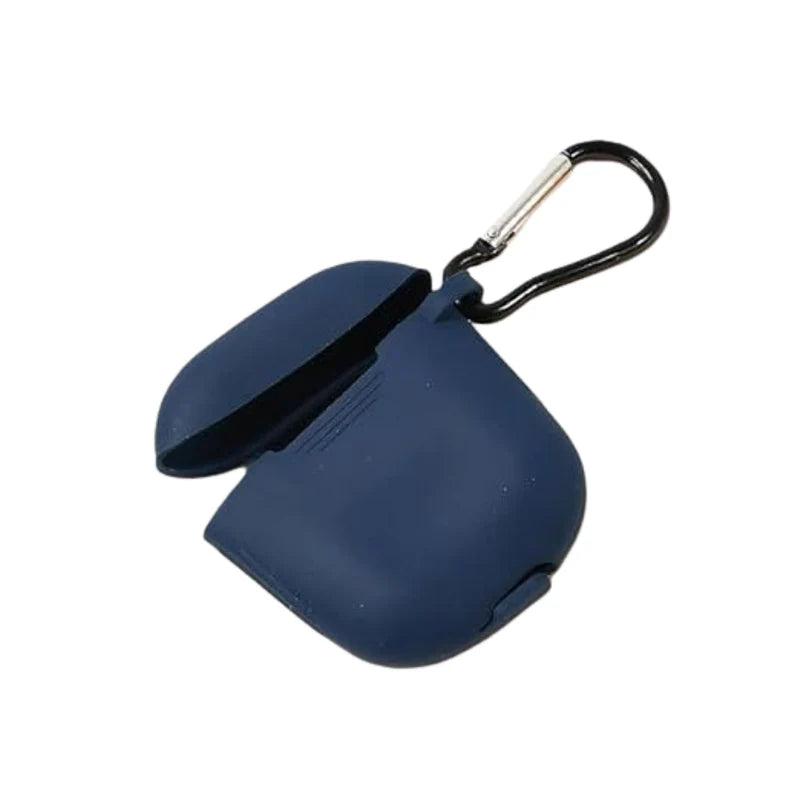 6473&nbsp;Silicone Shockproof Protection Wireless Headphones Carrying Box Cover with Metal Keychain AirPods&nbsp;cover
