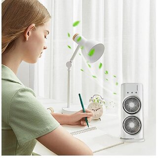 Double-Ended Mist Spray Cooler Fan | USB Rechargeable, Portable Desktop & Travel Cooling Device, Ideal Summer Gift