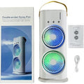 Double-Ended Mist Spray Cooler Fan | USB Rechargeable, Portable Desktop & Travel Cooling Device, Ideal Summer Gift