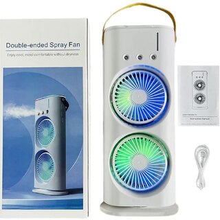 Double-Ended Mist Spray Cooler Fan | USB Rechargeable, Portable Desktop & Travel Cooling Device, Ideal Summer Gift