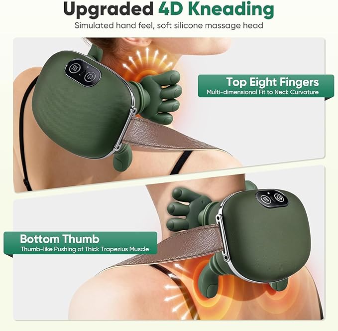Smart Electric Neck & Shoulder Massager with Heat Therapy – Portable Deep Tissue Relaxation Device