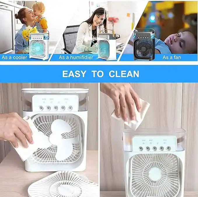 Mini Cooler for Room Cooling Ac Portable Mini Fan Artic Cooler with 7 Colors Led Light,air Conditioner Water Cooler, 3 Wind Speeds and 3 Spray Modes for Office, Home Cooling,summer, Travel ( Random Colour ) ₹