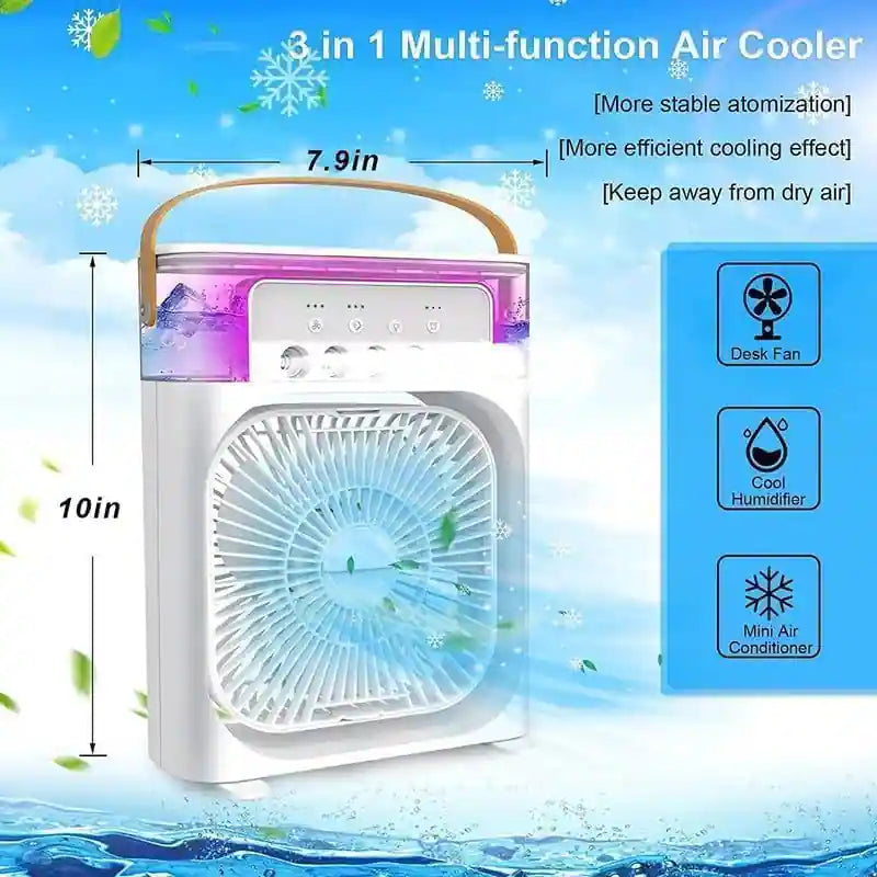 Mini Cooler for Room Cooling Ac Portable Mini Fan Artic Cooler with 7 Colors Led Light,air Conditioner Water Cooler, 3 Wind Speeds and 3 Spray Modes for Office, Home Cooling,summer, Travel ( Random Colour ) ₹